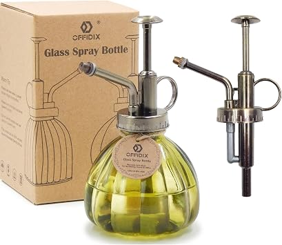 OFFIDIX Plant Mister,Glass Spray Bottle Indoor Small Watering CanOlive Green,Sprayers Watering Nozzles Replacement for Plant Mister Spray Bottles