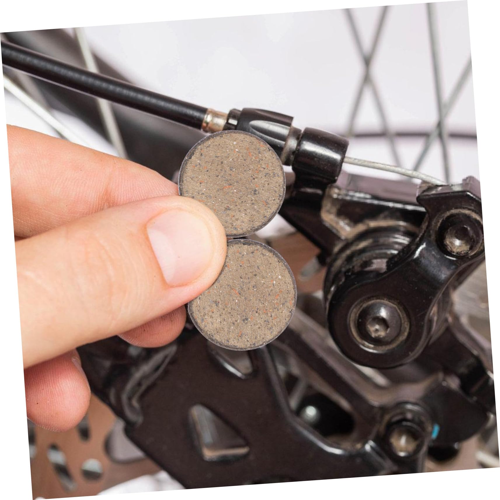 YARNOW Plaquettes De Frein À Disque De Vélo Quatre Tapis De Vélo Jante Electric Bike Vélo Electrique Disque De Frein VTT Frein De Vélo Portable Semi-métal Black