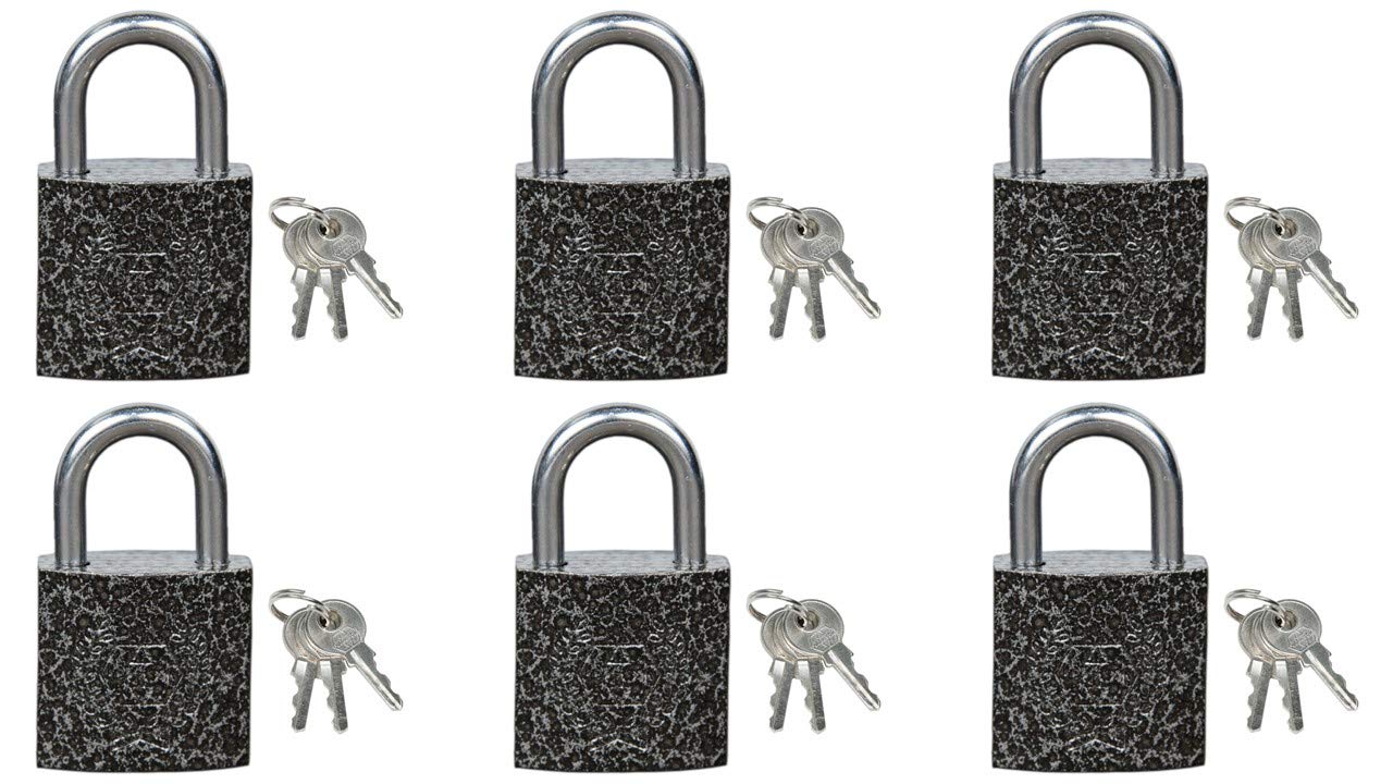 Harrison Luggage Lock C I-0320 Key Padlock with 3 Keys Mild Steel Solid Body Hardened Shackle Suitable for Suitcase Lock, Bag Lock, Bagpack, Small Locks - Grey (Pack of 4) — Amazon image 14