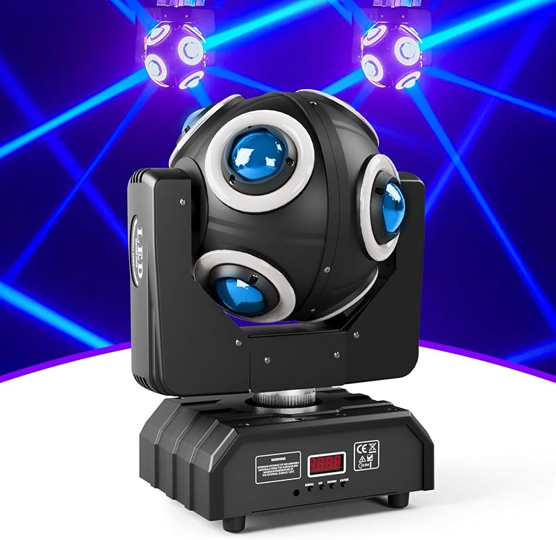 ZonQoonz 150W Mozgó Fejű Színpadi Lámpa - 8 RGBW LED, Arany Apertúra Effekt, DMX512 Vezérlés, 360° Y-Tengely Forgás, Diszkó Bár Parti Fény