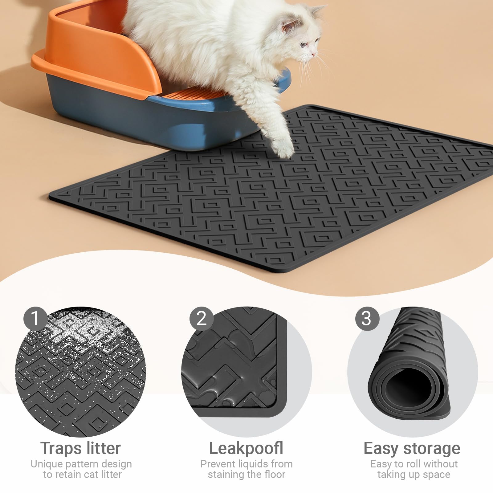 Tapete Areia Para Gatos 51x71cm - Impermeável E Antiderrapante
