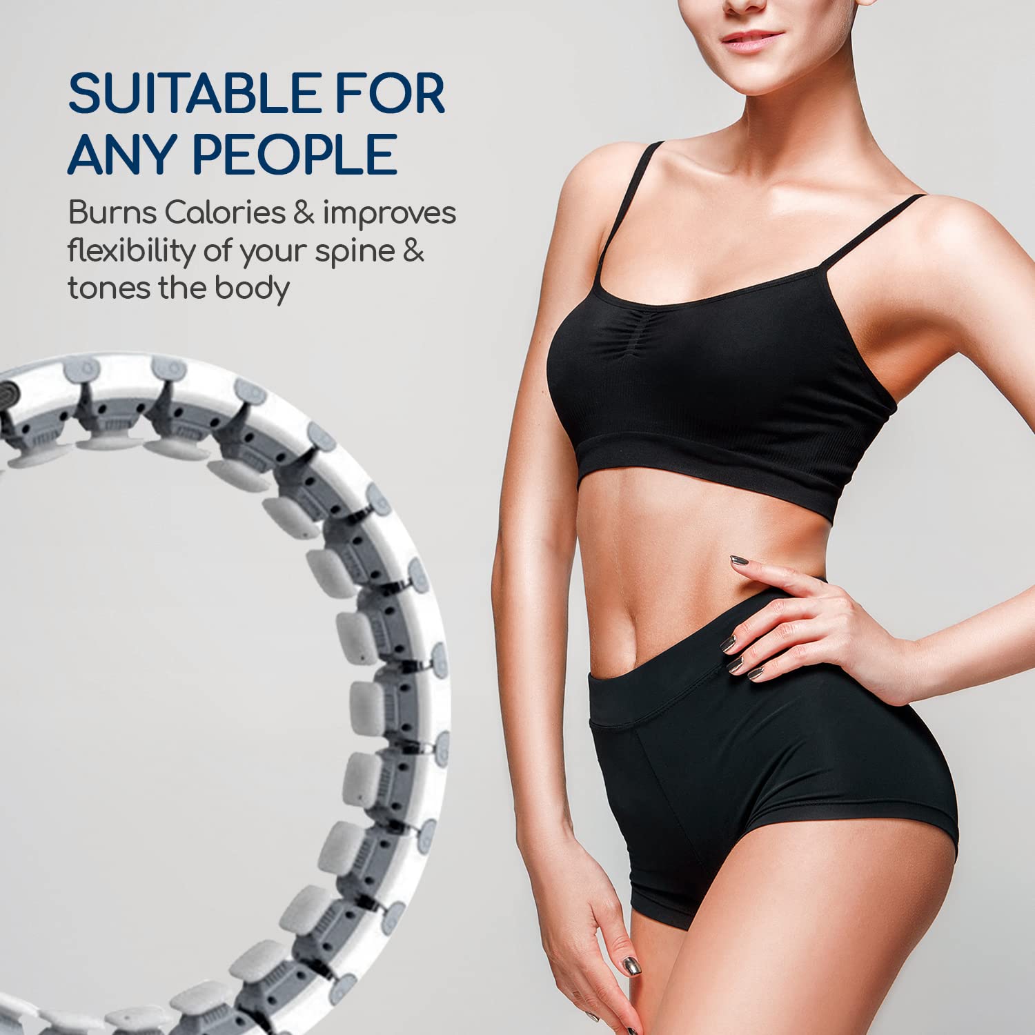 EDIFIT, Hula Hoop Adult Slimming Adjustable 24 Segments Sports Fitness Removable