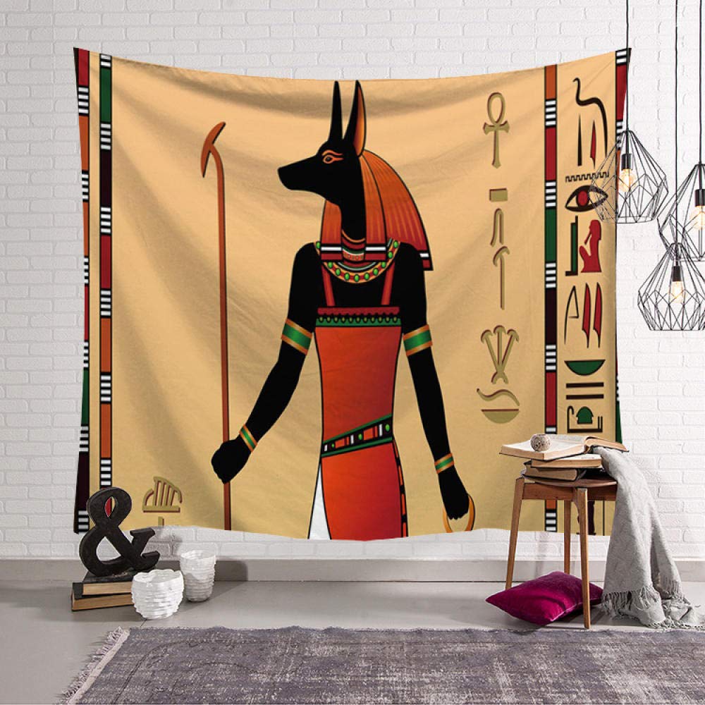 qbodp Tapisserie Murale Égyptienne Antique Tapisserie Murale Vintage Art Home Decor Tissu Suspendu Egypte Histoire Mythologie Tapisserie Tenture Murale,59 x 51 in(150x130cm