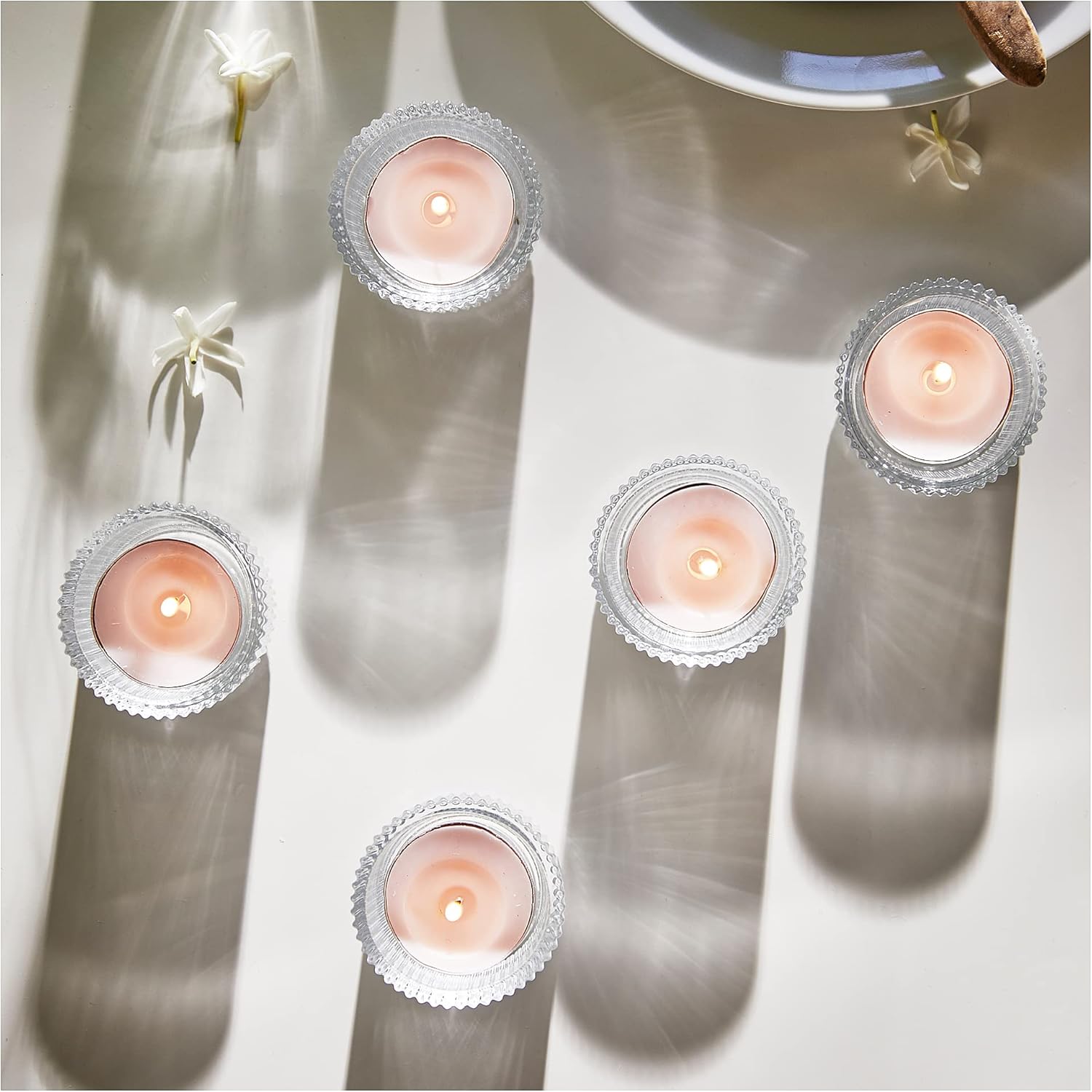 LUGNARE Scented tealight, 3.5 hr, Jasmine/Pink