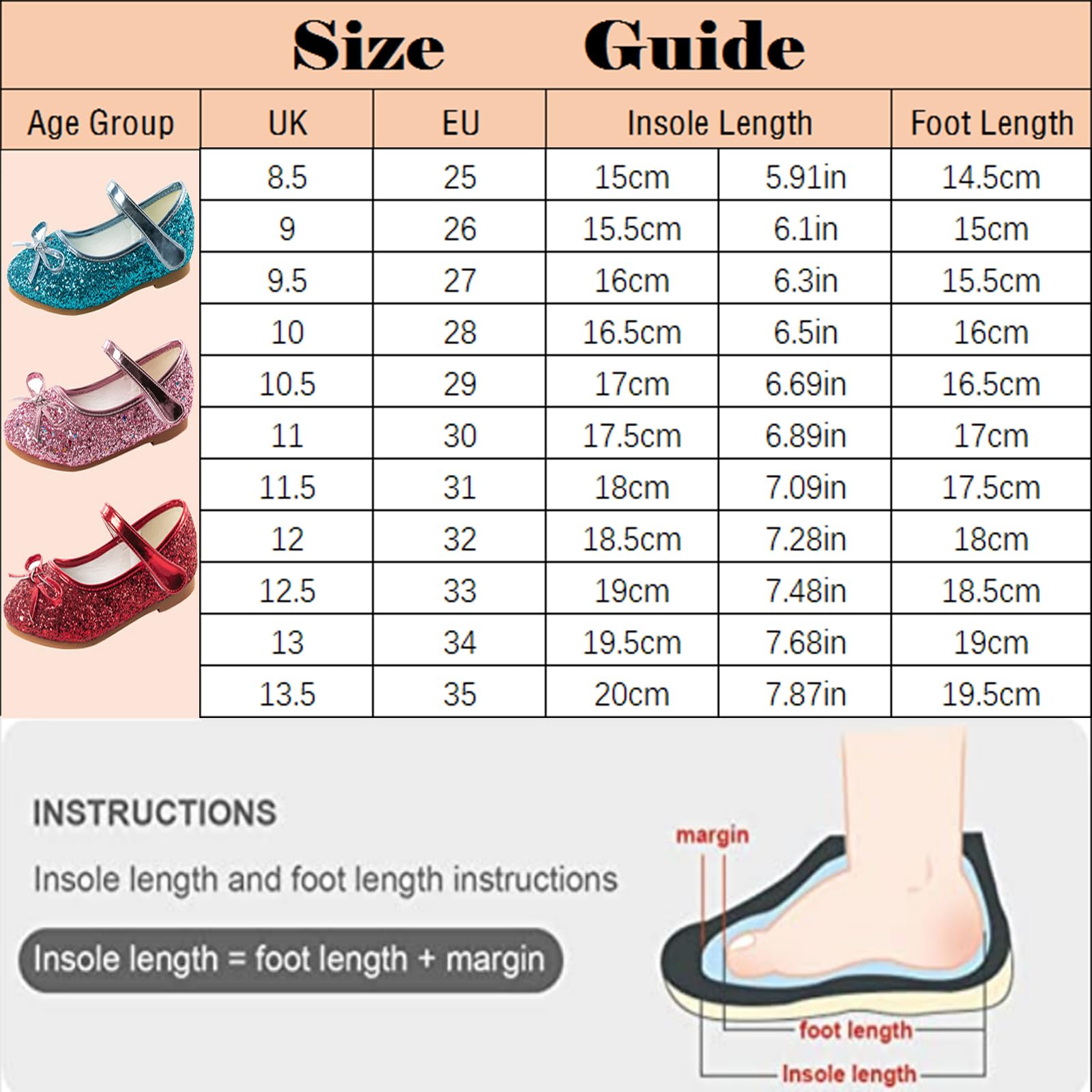 Fille Chaussures de Princesse Mariages Glitter Bowkno Plates Anniversaire Paillettes Chaussures Ballerines Flat Fête Noël D'école