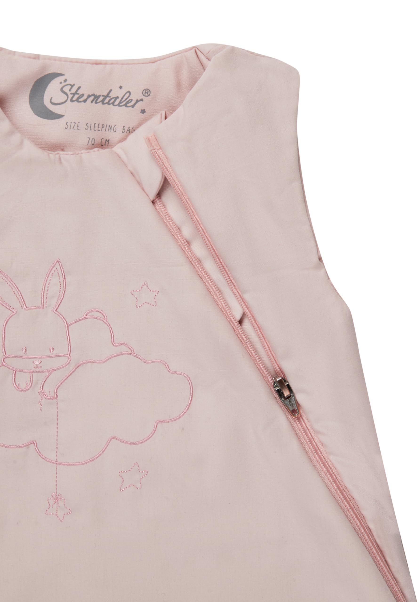 Sterntaler Schlafsack 80cm Hase Hanni - aus Polycotton mit Hydrocool-Futter - wattiert- Zwei-Wege-Reißverschluss & Kabelöffnung - 1,50 TOG - Baby & Kleinkind Mädchen, quarzrosa