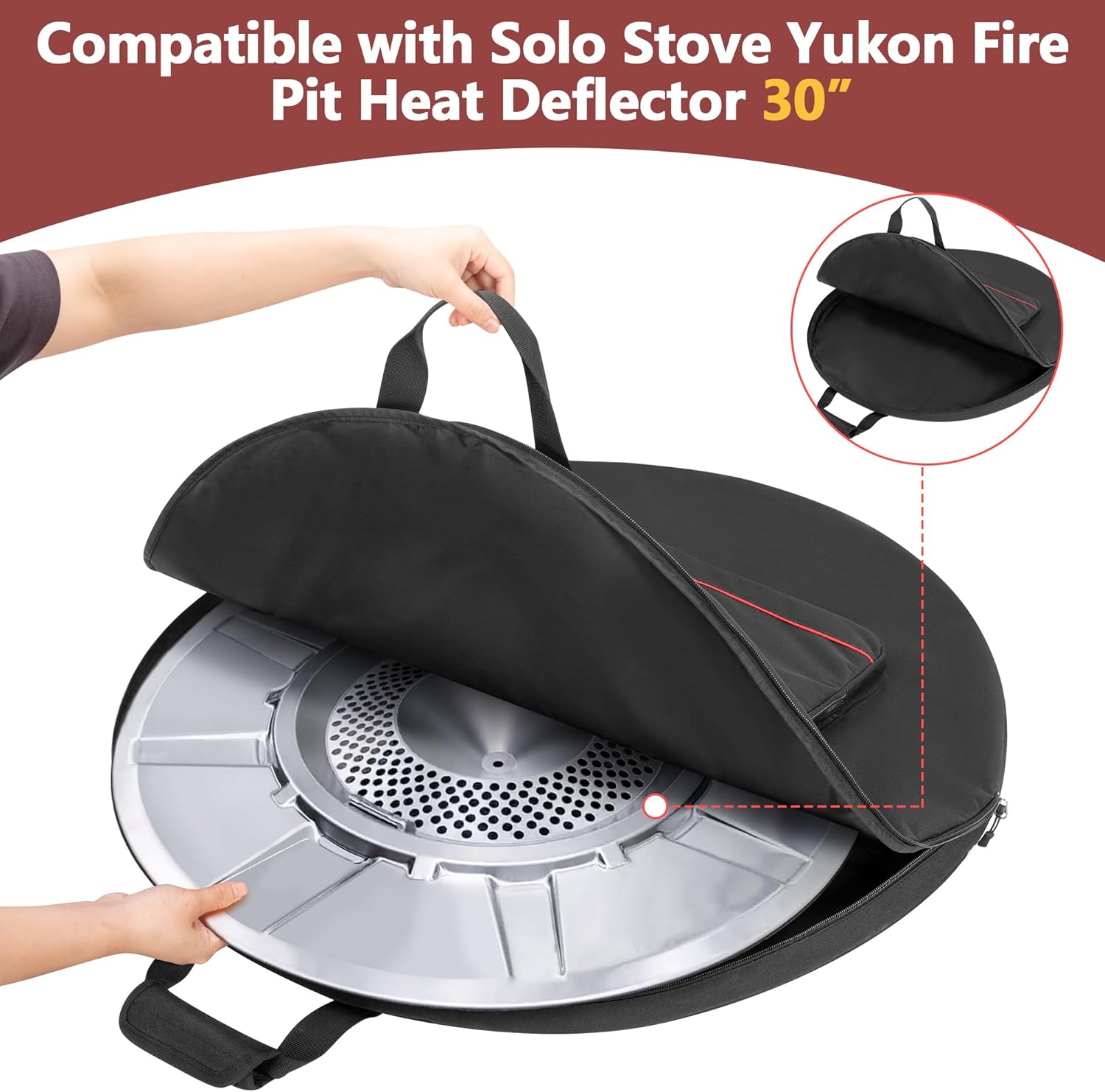 HODRANT Large Heat Deflector Carry Bag, Compatible with Solo Stove Yukon 27" Heat Deflector, Fire Pit Heat Deflector Accessories Bag with Handles, Heat Deflector Carrying Case Dia: 31”, Bag Only
