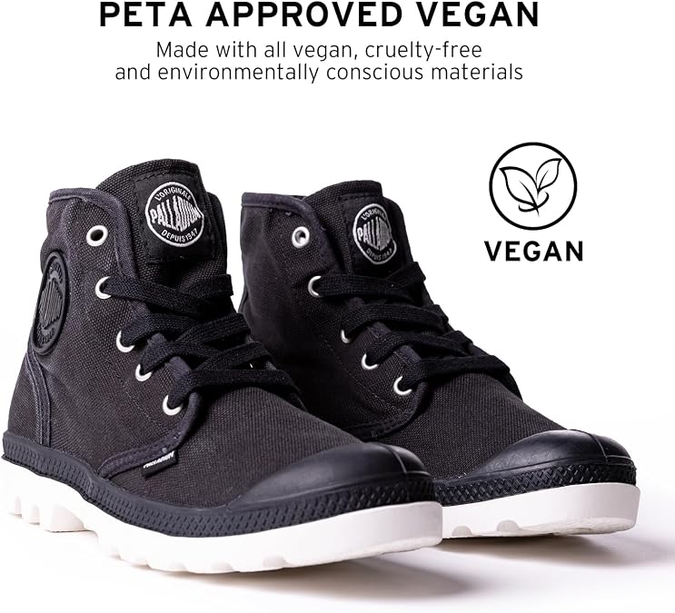 Palladium Women's Pampa Hi Boot, Vegan Canvas Lace Up Boot