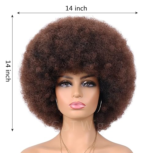 Miniatura 2 de G&T Wig Pelucas afro cortas para mujeres negras, sin pegamento, peluca afro de los años 70, pelucas grandes con volumen y suaves de aspecto natural,