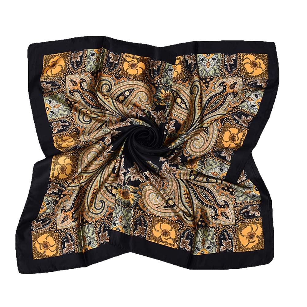 4Pcs Silk Head Scarves for Women Satin Hair Scarf 35”Large Square Bandana Silk Like Neck Scarf Shawl