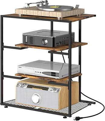 Amazon.com: Aquzee Game Console Stands, 4-Tier Stereo Stand Cabinet for ...
