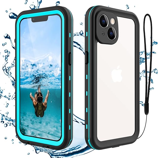 T-Bee for iPhone 13 Case IP68 Waterproof Dustproof Shockproof Clear Built in Screen Protector 360 Degree Full Body Heavy Duty Protective Rugged Case for iPhone 13 cover 6.1 inch Blue