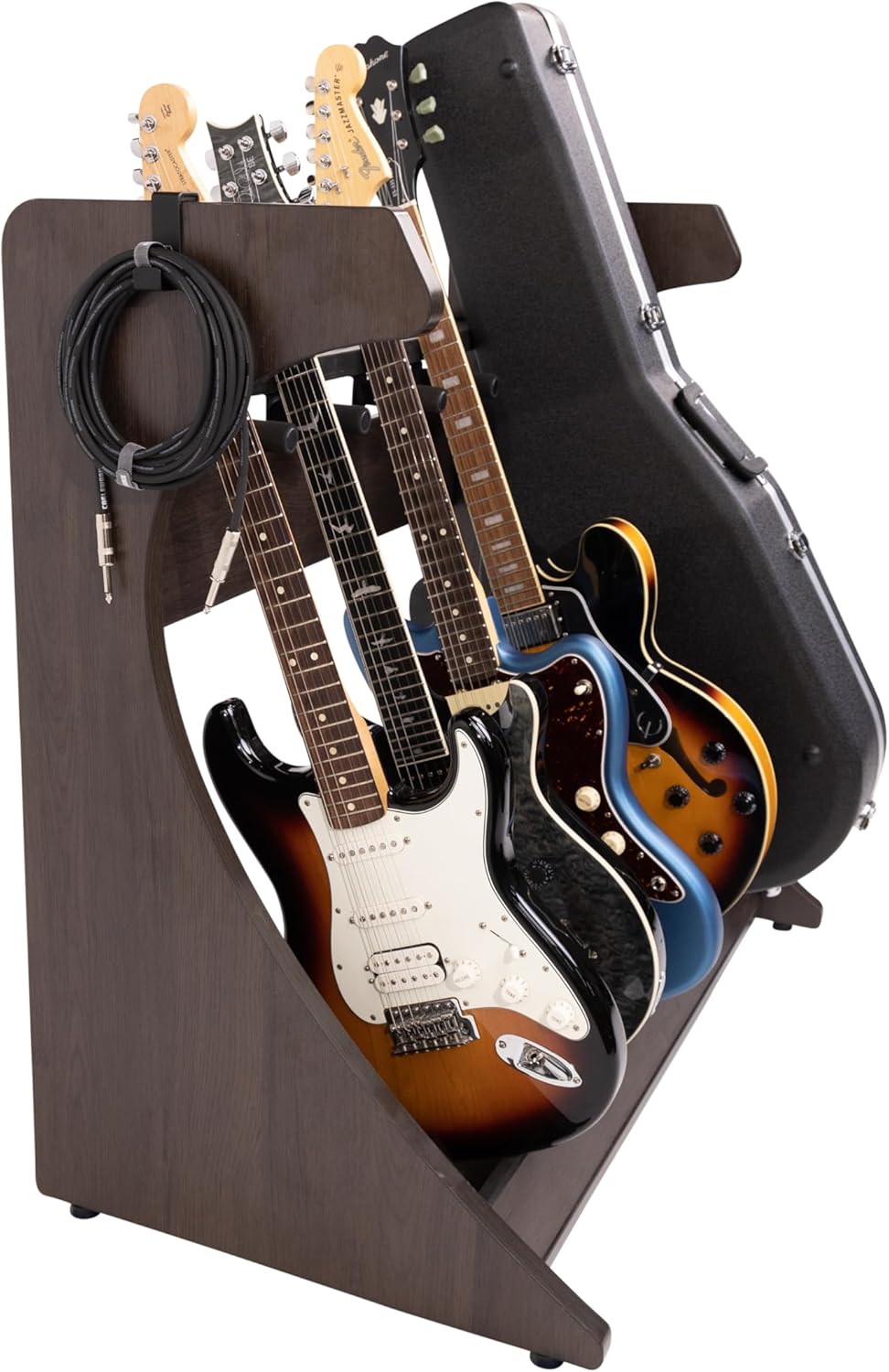 Gator Frameworks Elite Series 5 to 7-Space Guitar & Instrument Case Combo Rack, Dark Walnut Brown Finish (GFW-ELITEGTR5RK-BRN)