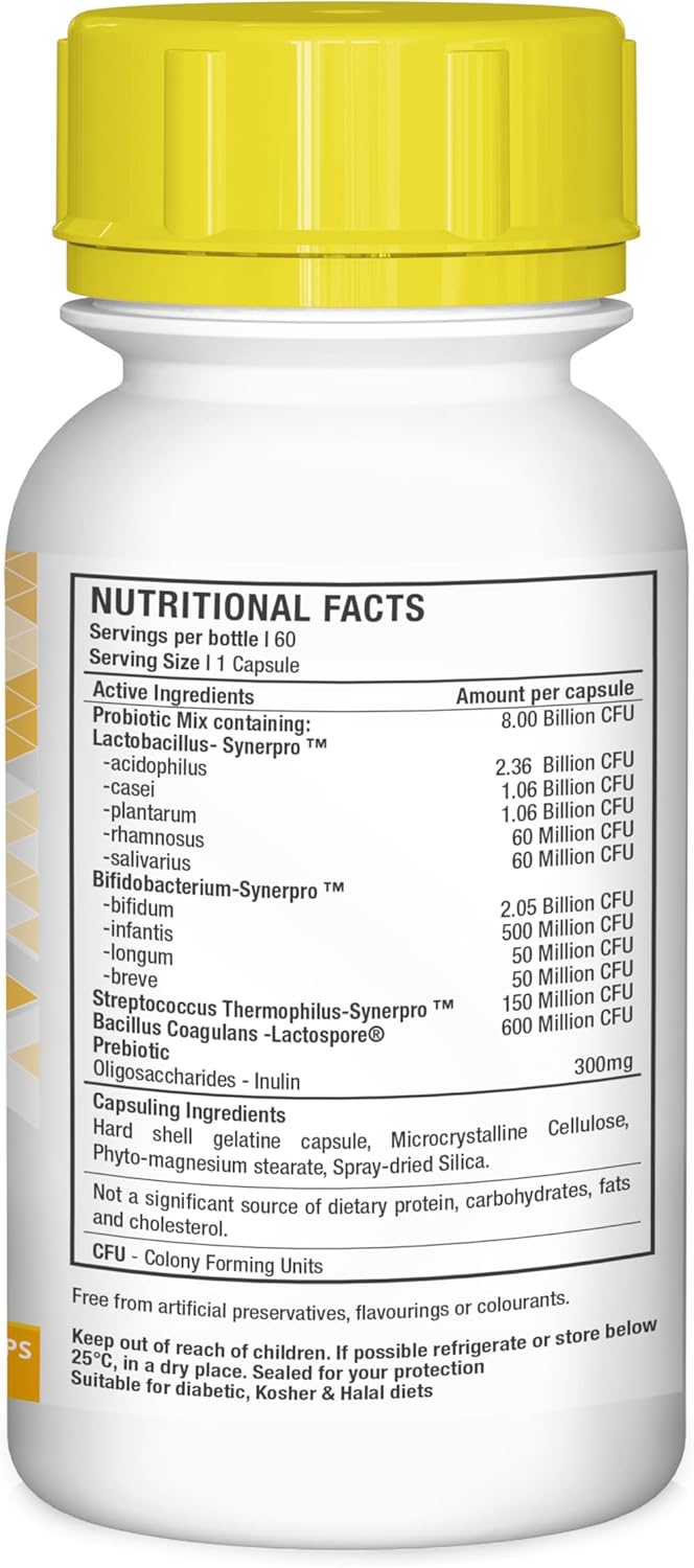 Ultra 4 Probiotic 8 Billion CFU with Prebiotics, 60 Capsules
