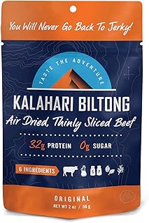 Original Kalahari Biltong, Air-Dried Thinly Sliced Beef, 2oz (Pack of 1), Sugar Free, Gluten Free, Keto & Paleo, High Protein Snack