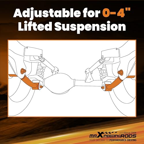 Miniatura 4 de maXpeedingrods Brazos de control inferiores delanteros ajustables para Jeep Wrangler TJ 1997-2006, Cherokee XJ 1984-2001, Grand Cherokee ZJ