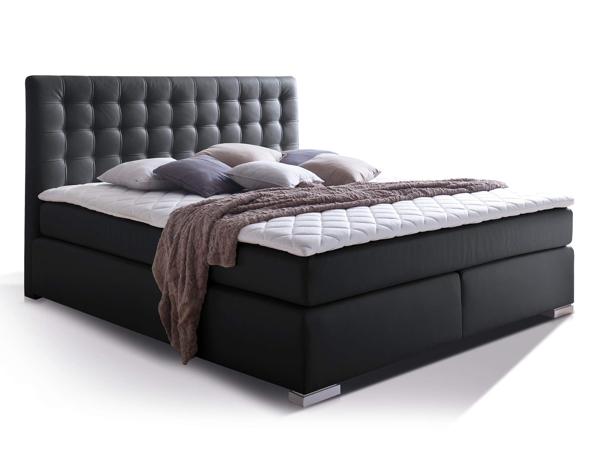 ISABELL Boxspringbett Boxspringbett 180x200 schwarz