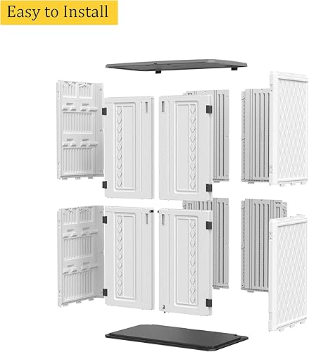 Miniatura 8 de HOMSPARK Cobertizo de almacenamiento resistente a la intemperie, gabinete de almacenamiento multiusos para exteriores, impermeable, armario de