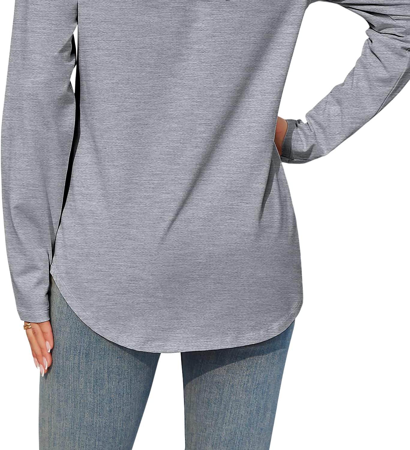 TAIPOVE Women's Cotton Basic Hooded Pullover Sweartshirt Casual Layering Lightweight Undershirts Long Sleeve Top
