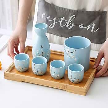 Amazon.co.jp: ぐい呑み お猪口 花柄 5個セット 陶器製 おちょこ