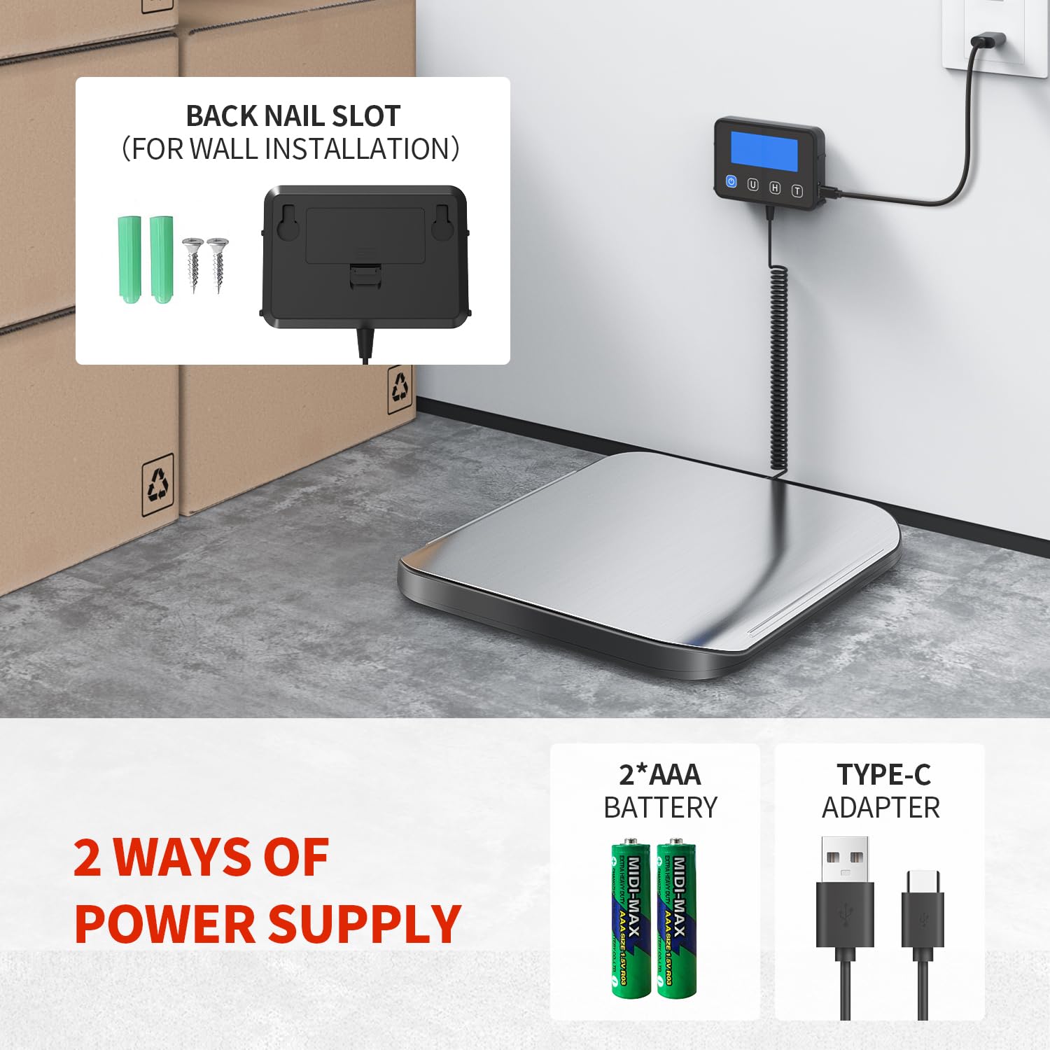 Balance d'expédition 200 kg acier inoxydable pour colis postaux, industrielle