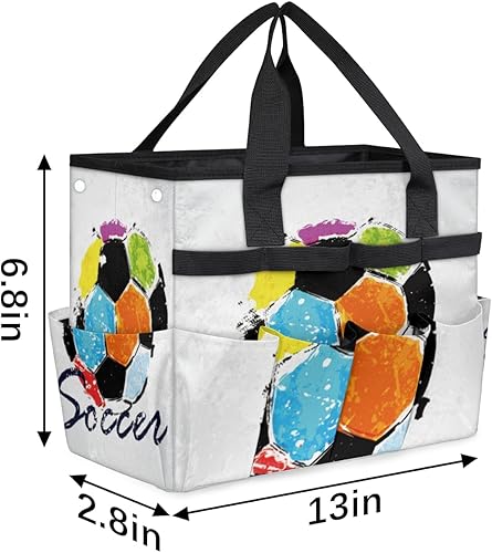 Miniatura 3 de Bolsa de herramientas de jardín de fútbol de acuarela para mujeres y hombres, bolsas de almacenamiento de herramientas de jardinería con 10