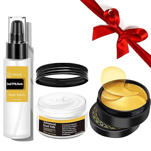 Snail Mucin Power Essence Set 3 piezas, suero de mucina de caracol, humectante de mucina de caracol, parche de hidrogel de caracol, juego coreano