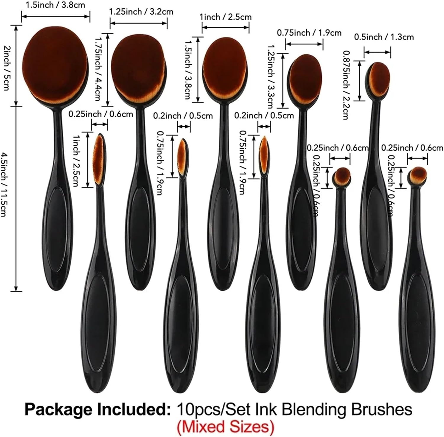 Ink Blending Brushes 2sets Ink Blending Brushes Set Mixed Sizes Bristles Blender for Stencils Card Making Crafting Easier Scrapbook