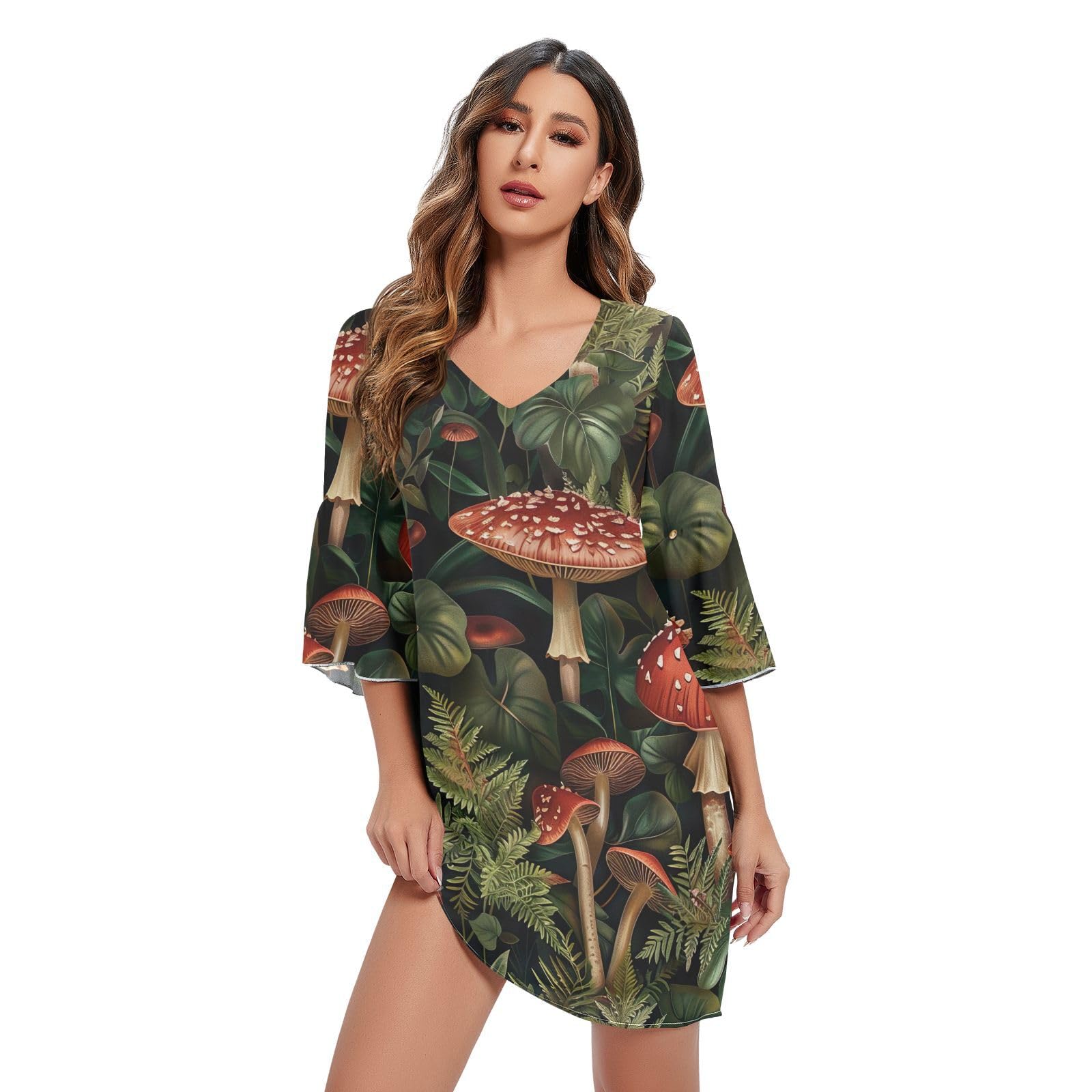 Robe décontractée à motif champignon pour vos soirées d'automne - 7