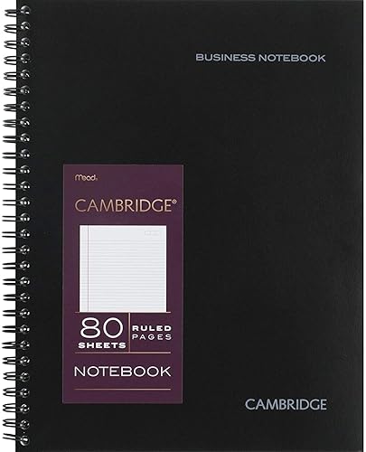 Miniatura 2 de Cambridge Cuaderno limitado, paquete de 6 cuadernos negros, con rayas legales, cuaderno profesional de negocios, 80 hojas, diario de oficina en