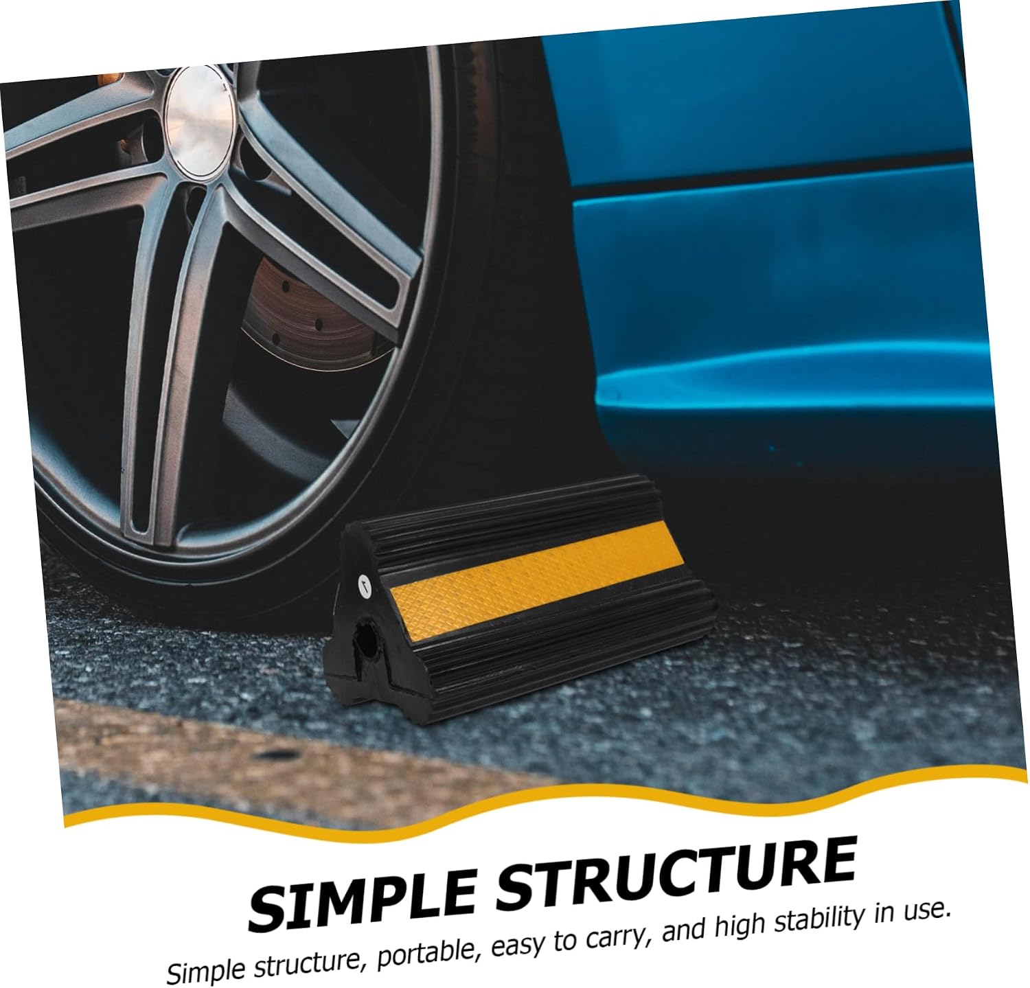 ULTECHNOVO Heavy-Duty Rubber Wheel Chocks Non-Slip Tire Stoppers for Cars Trucks Trailers and Rvs Slip-Resistant Design for Safe Parking Slopes and Uneven Ground