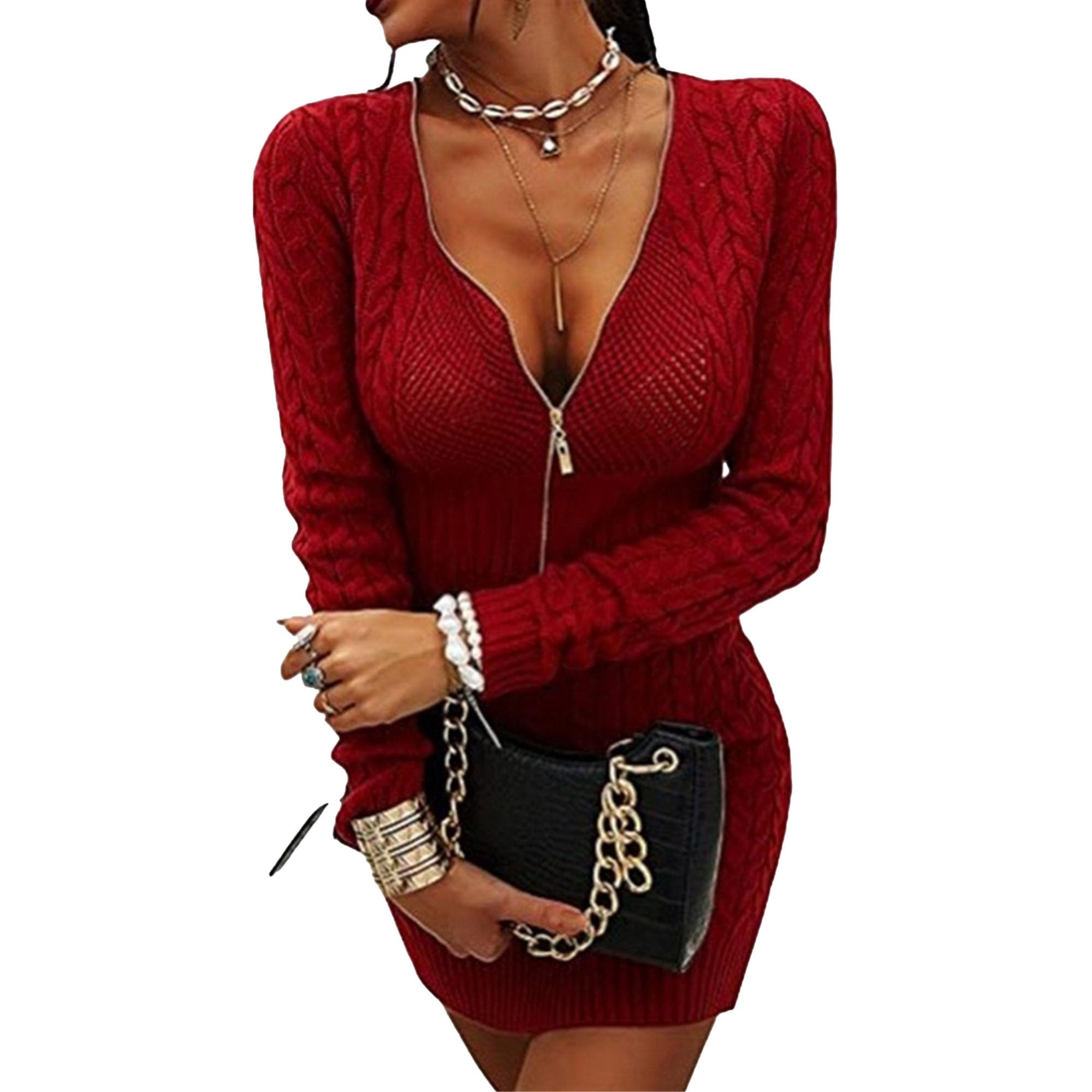Robe en maille élégante et décontractée pour le bureau