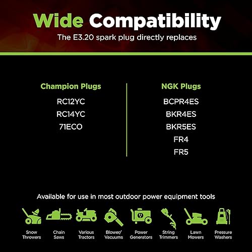 Miniatura 10 de E3 Spark Plugs Bujía E3.20 para césped y jardín, paquete de 2