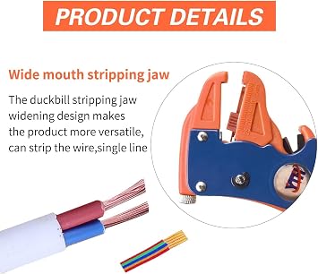 Automatic Wire Stripper and Cutter, Adjustable Insulated Cable Stripping Pliers 0.2-6mm, for Professional Industrial and Home Electrical