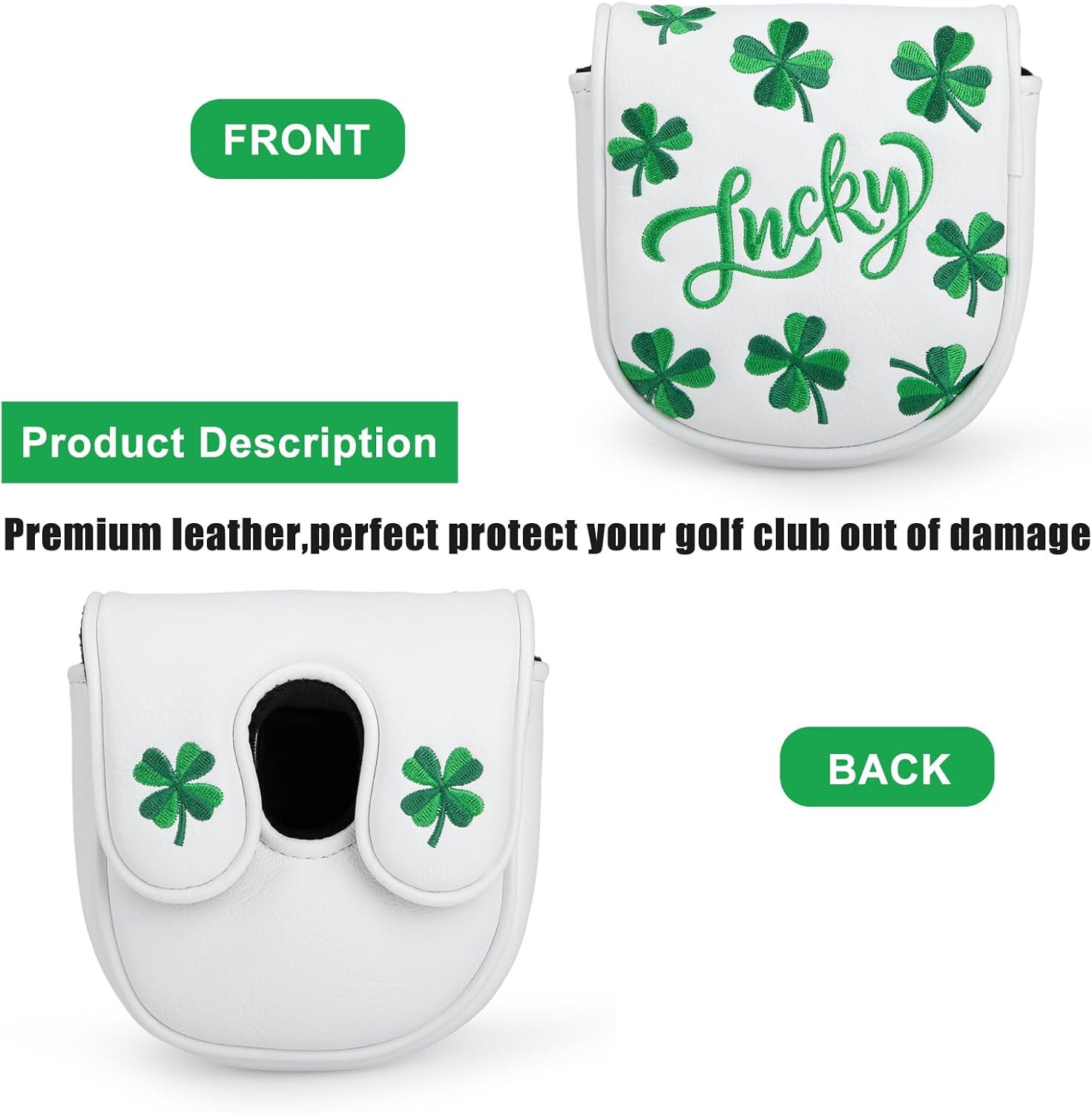 Golf Mallet Putter Head Cover, Magnetic Closure Leather Golf Headcovers Mallet Putter Cover for Golf DF3 Putter Golf Mallet Putter Cover for OZ1 MEZZ 1 MEZZ1 MAX
