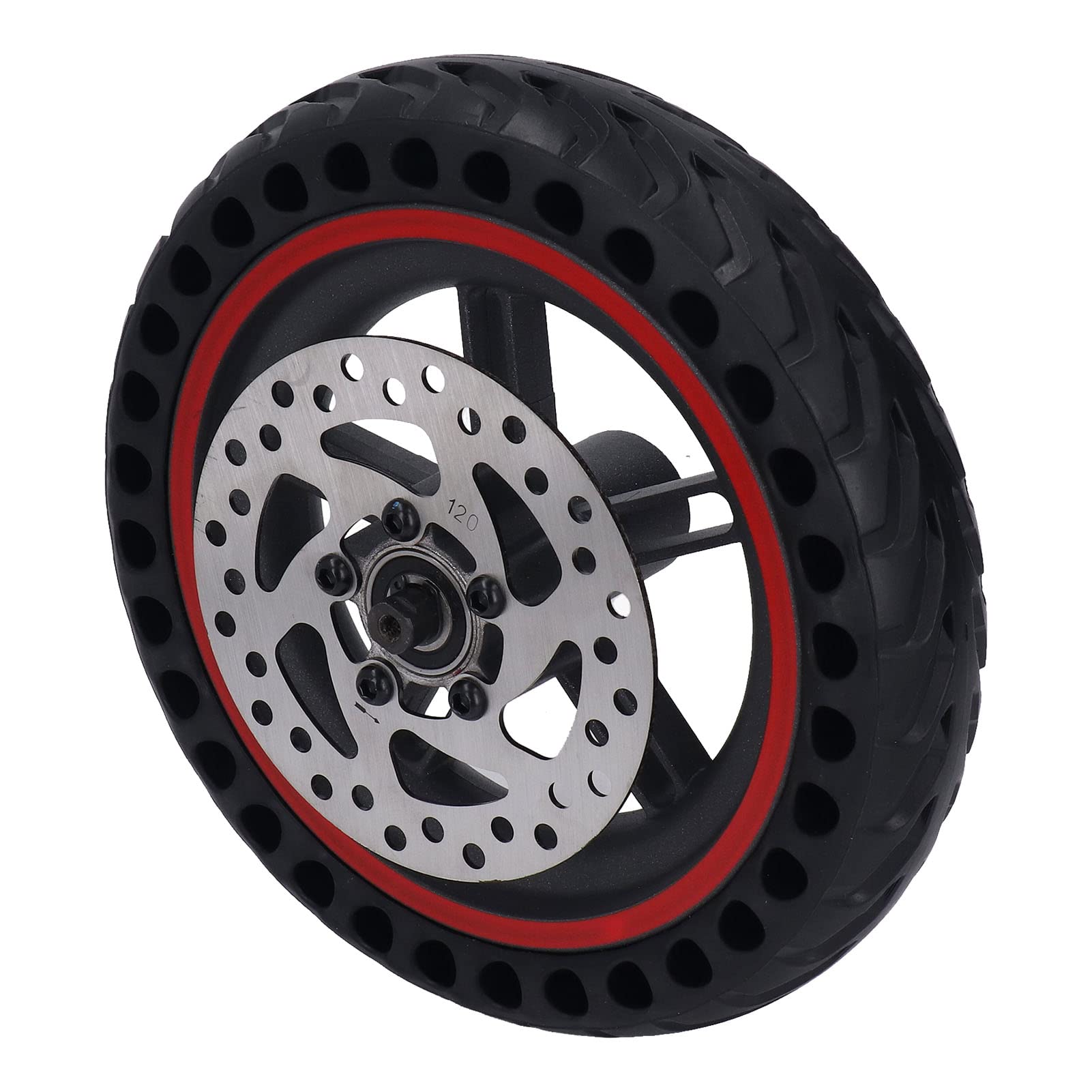 Conjunto de Rueda Trasera de Scooter eléctrico neumático Celular de Scooter eléctrico con 120 mm de Disco Freno Rojo Capacidad de rodamiento Fuerte para pro2 m3