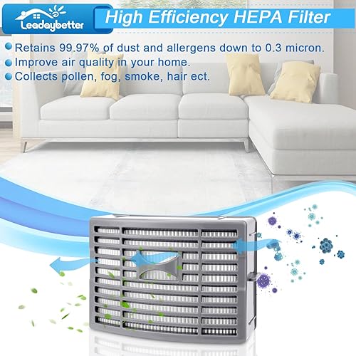 Miniatura 6 de Leadaybetter Filtro de repuesto para filtros verticales Shark Navigator NV586 NV585 NV580 NV581 NV581Q Powered Lift Away DLX para aspiradoras,