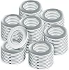 48PCS Eyelet Rings Curtain Grommets Round Plastic Rings Clips Inner Diameter 40mm DIY for Window Shower Locker Room Door Curtains Matte Silver