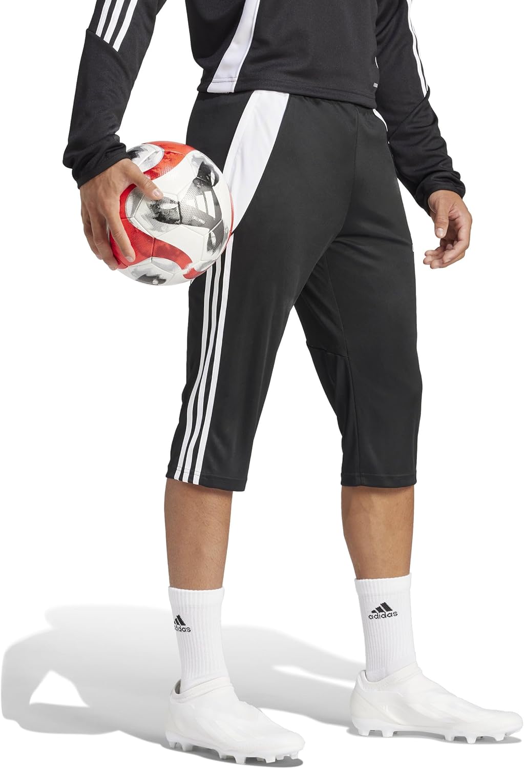 Adidas Men's Tiro 24 3/4 Pant, Black/White, X-Large Tall/3 - Image 4