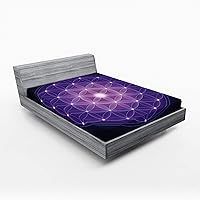 Vista 81 de Ambesonne Sábana bajera africana, estampado abstracto de líneas únicas, funda de cama con bolsillo profundo elástico para mayor comodidad