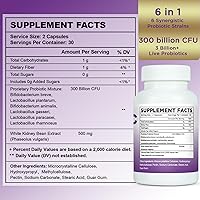 Vista 7 de Cápsulas de probióticos para mujeres, equilibrio de pH y intestino, 300 mil millones de UFC, 60 cápsulas vegetales con múltiples cepas y extracto