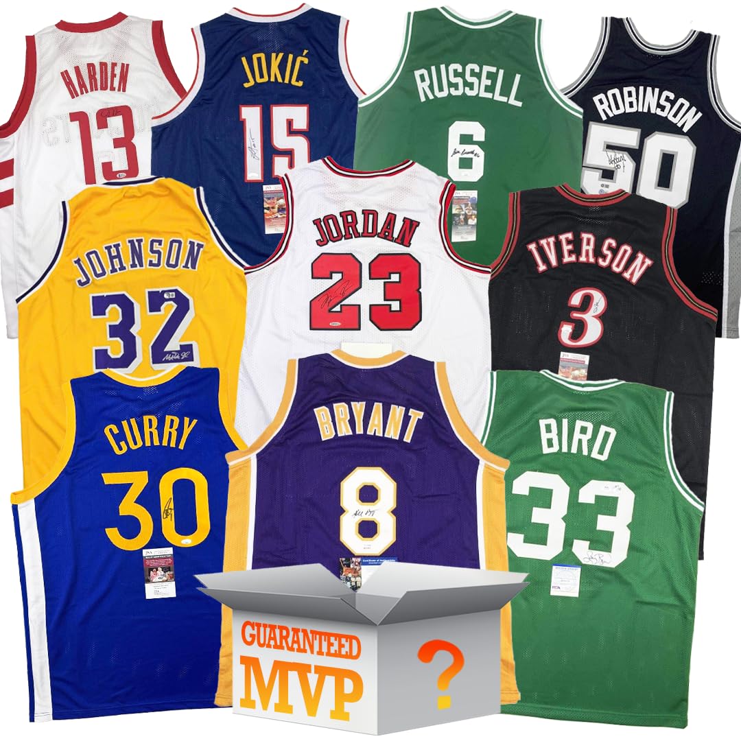 MVPs Autographed/Signed Basketball Jersey Mystery Box with PSA JSA