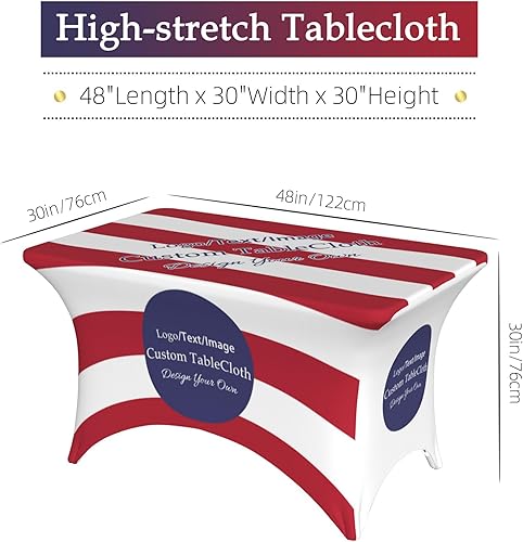 Miniatura 3 de Mantel personalizado con logotipo de negocios, funda elástica ajustable de elastano para mesas rectangulares, manteles personalizados para fiestas,