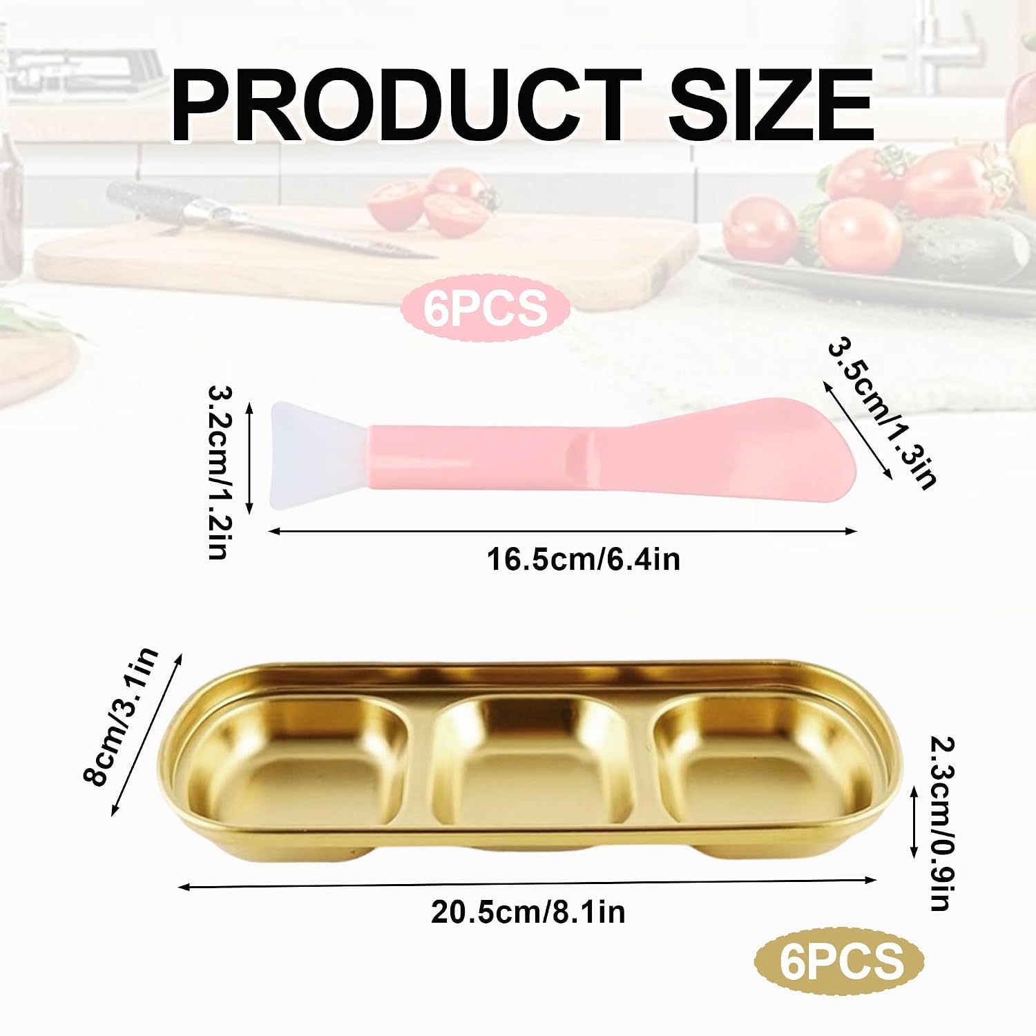 12 Pcs DIY Esthetician Bowls Face Mask Tray Set, with 6 Pcs Spatula, Esthetician Supplies Stainless Steel Gold Compartment Serving Tray Women Skincare Products for Spa Salon Aesthetician Beauty（Gold）