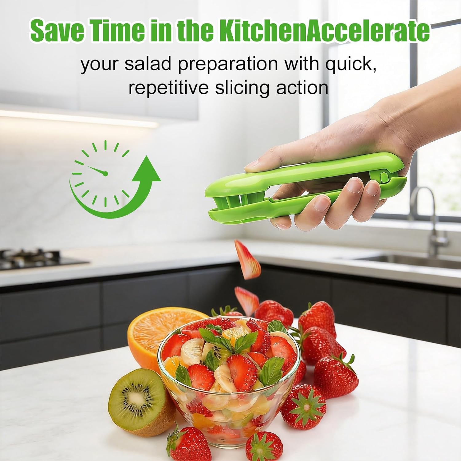 3PC 2026 New Grape Cutter Tool, Fruit Slicer Cuts Grapes, Cherry Tomatoes & Strawberries into 4 Pieces, Handheld Quarter Fruit Cutter Kitchen Gadget for Salad & Snack, BPA-Free