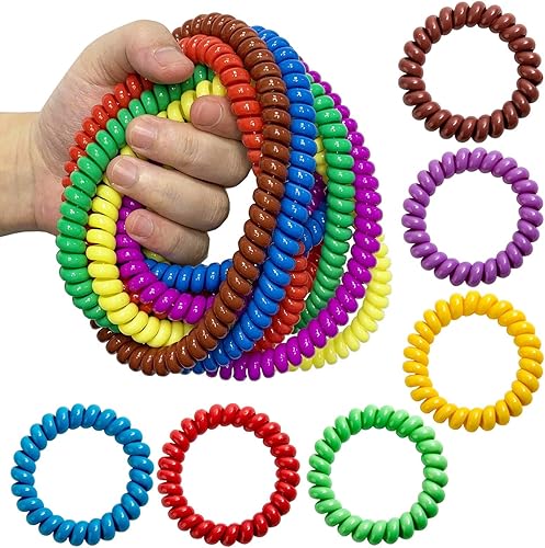 Collares masticables y pulseras para niños sensoriales (paquete de 12) – Juego de pulseras elásticas para niños con autismo, SDP, TDAH, ADD –