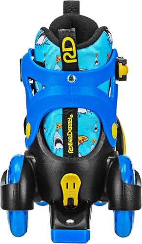 Miniatura 4 de Fun Roll Beginner Roller Skates by Roller Derby, Adjustable Sizing, Skates for Kids, Toddlers, Boys, Girls Tiburón de pizza
