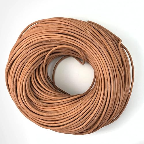 Cuerda redonda de cuero genuino de 0.118 in0.157 in0.197 in, cuerda redonda para manualidades, collar, pulsera, accesorios para hacer joyas