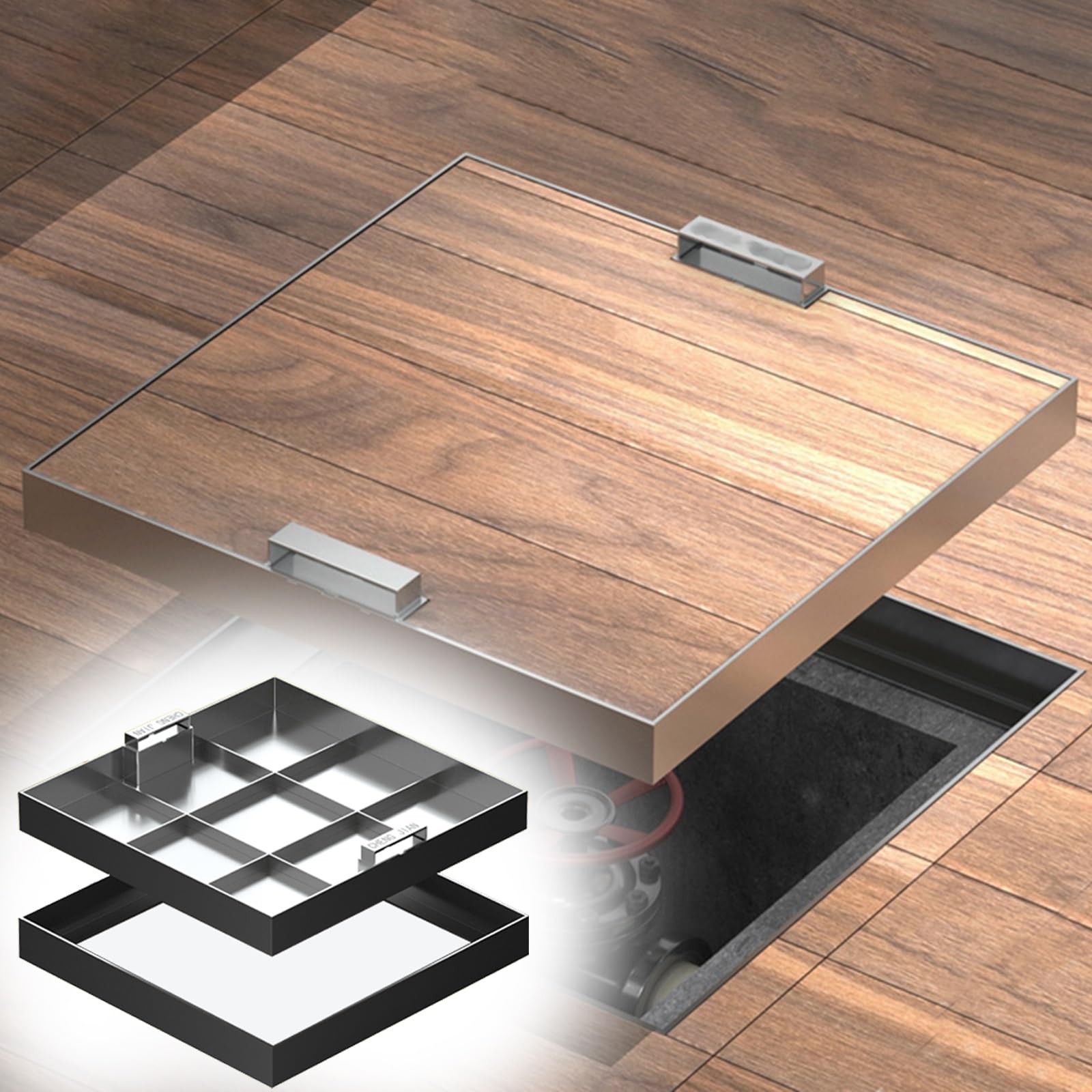 Couvercle de trou d'homme invisible en inox pour sublimer le drainage de votre jardin