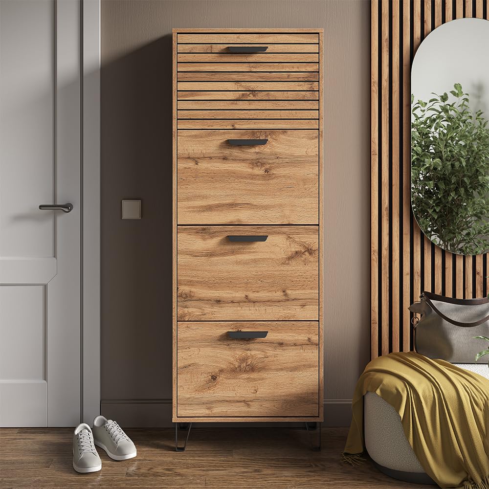 Vicco Armoire Midisch Anthracite/blanc 50x90cm Avec Porte Et Tiroir